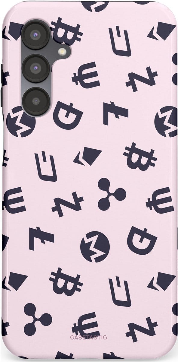 Casetastic hoesje geschikt voor Samsung Galaxy A16 - Dubbellaagse bescherming - Crypto flow - Fashion Case - Lichtgrijs Donkergrijs Wit