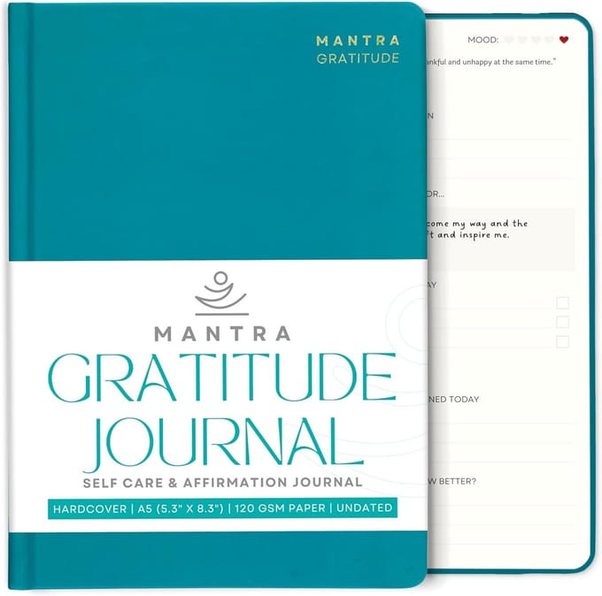 Gratitude Journal voor Mannen en Vrouwen - Premium Undated, Compact A5 Formaat met Duurzame Hardcover