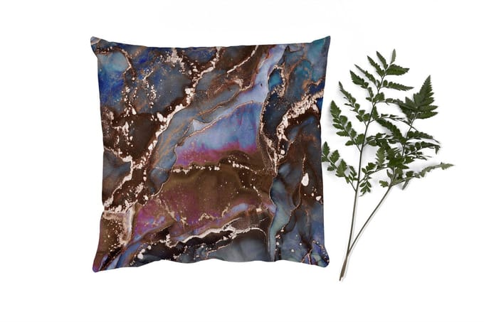 Sierkussens - Kussentjes Woonkamer - 60x60 cm - Marmer - Goud - Rosé