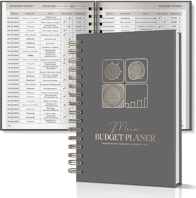 Maandelijkse Planner - Budget Organizer - Financiën Bijhouden - A5 Formaat - 2026 Model - Donkergrijs