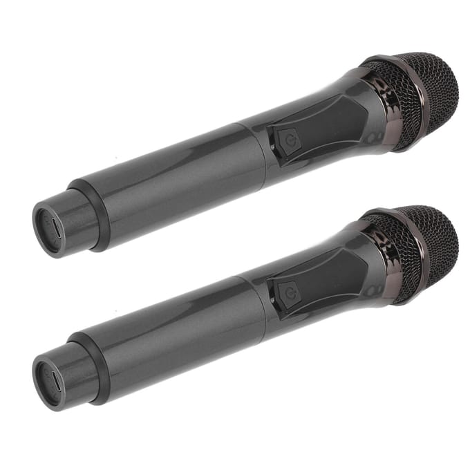 Microphone sans fil 1 pour 2 double portable à main dynamique système de micro de karaoké avec rechargeable
