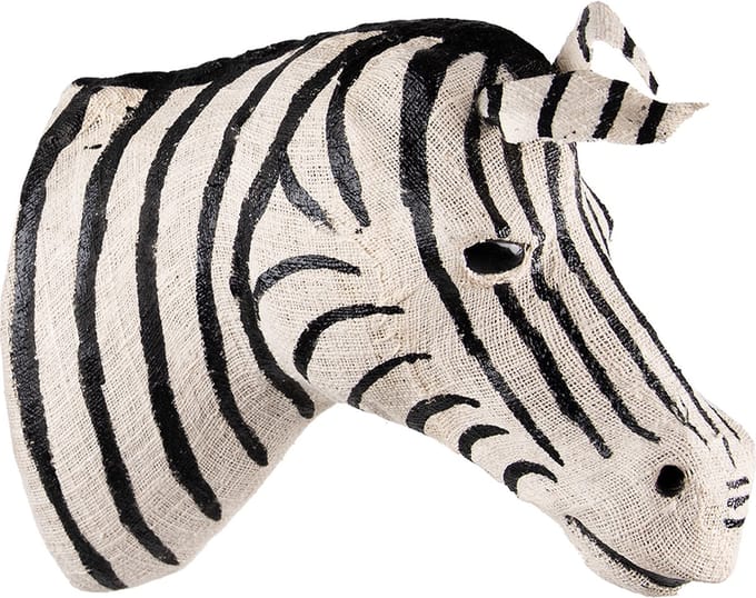 Clayre & Eef Wanddecoratie Zebra 37 cm Zwart Wit Papier