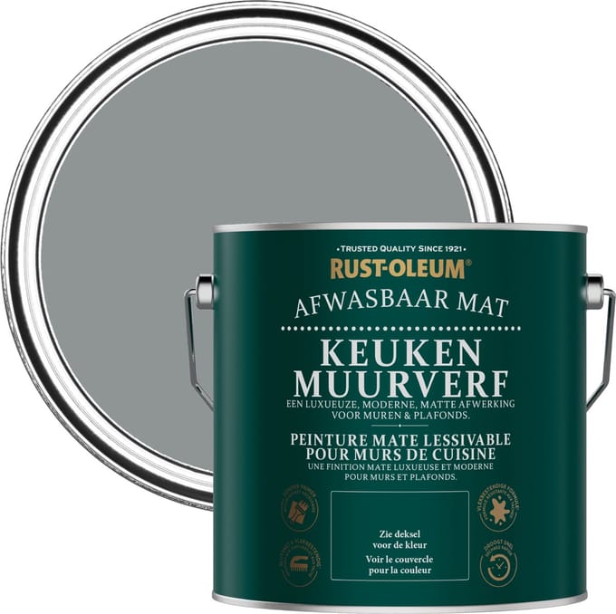 Rust-Oleum Donkergrijs Keuken muurverf - Antraciet 2,5L