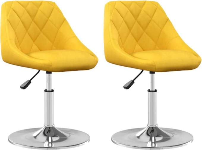 Eetkamerstoelen draaibaar 2 st fluweel mosterdgeel