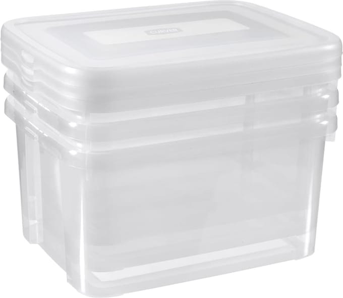 Curver Handy Opbergbox - 3x25 liter - 3 stuks - Transparant