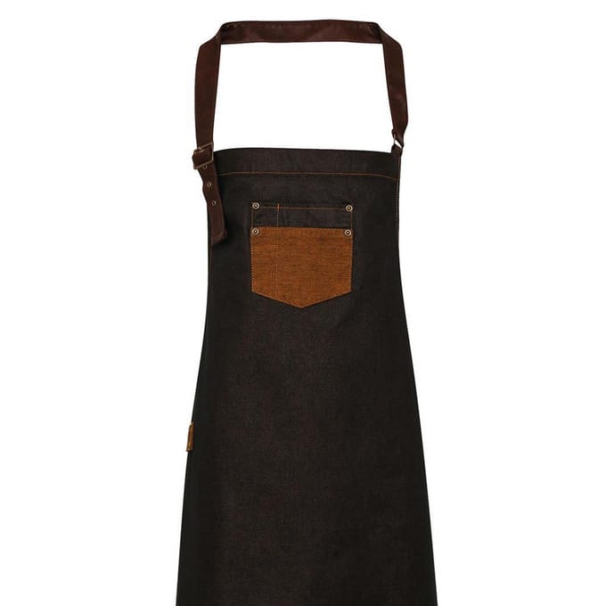 Premier Denim slabbenschort van kunstleer (Zwart/Tan)