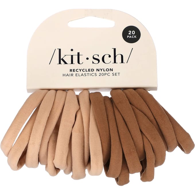Kitsch, haarelastiekjes set, blush, 20-delige set brown