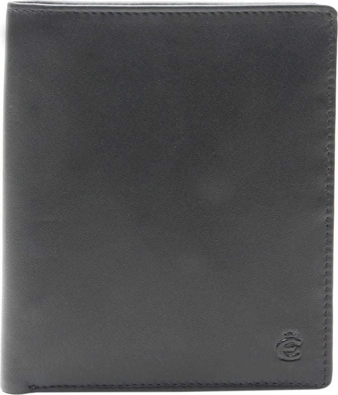 Esquire Leren Kaarthoes Logo Billfold Wallet Black Zwart