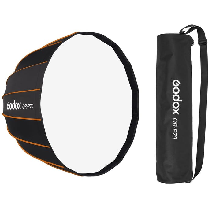 Godox Professional Parabolic Softbox 70 cm Diffuseur Bowens Mount avec sac de transport pour Studio Bowens Mount noir