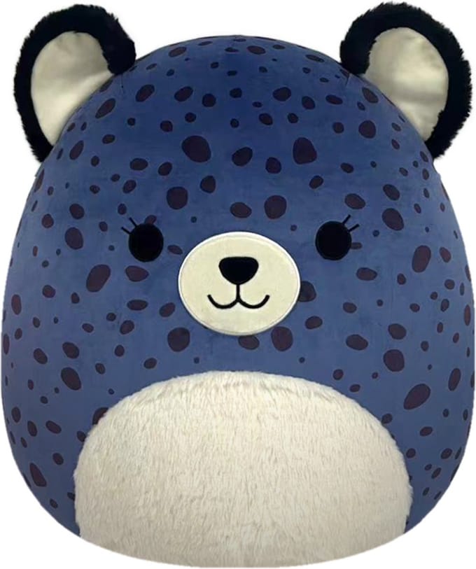 Squishmallows - Spotts - Navy Blue Cheetah W/Fuzzy Belly and Black Spots 50cm pluche