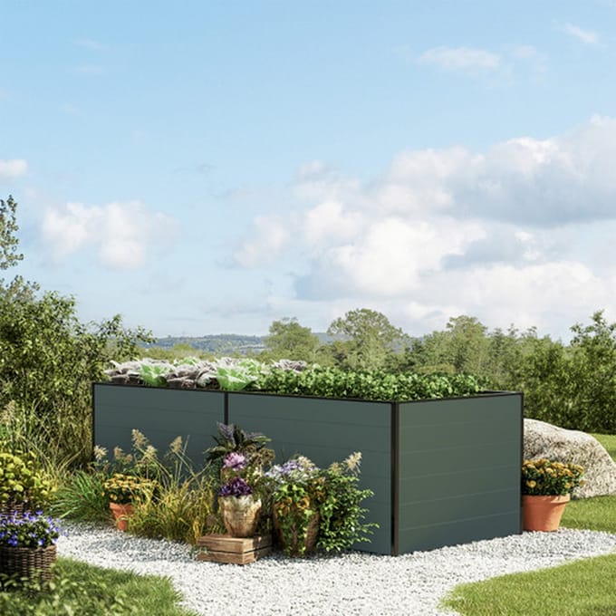 235 x 150 x 77 cm Moestuinbak Kingsize Daniela, Antraciet