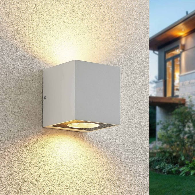 Arcchio - Wandlamp buiten - 2lichts - Aluminium spuitgieten - H: 12.5 cm - GX53 - wit