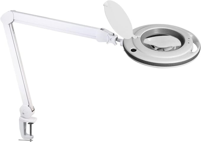 ELV LED-Lupenleuchte, 1,75-fache Vergrößerung, 730 Lumen, dimmbar, wechselbare Linse