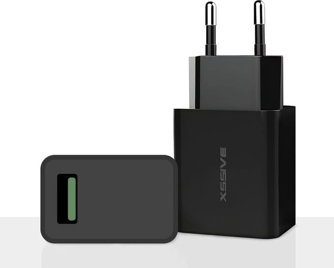 USB Adapter met Quick Charge - 18W Snellader - USB Stekker - USB Oplader - Oplader USB A - Zwart