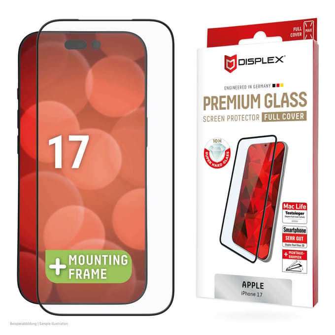 Displex Screenprotector Real Glass Full Cover geschikt voor Apple iPhone 17 / 17 Pro