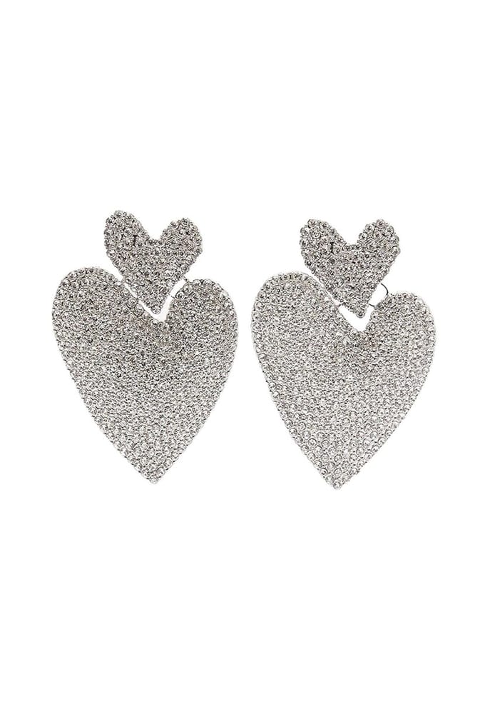 Margot Bardot Ilona Heart Oorbellen Silver