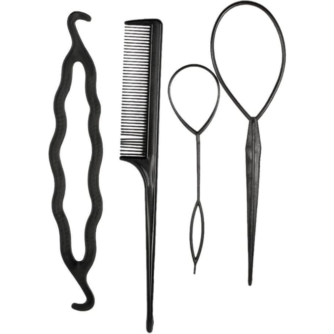 4 stuks Hair Twist Styling Clip Stick Pin Bun Braid Maker Haaraccessoires Kit DIY Haarstijltool gray