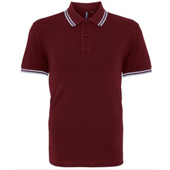 Asquith & Fox Heren Klassiek Fit getipt Poloshirt (Bourgogne/ Lucht)