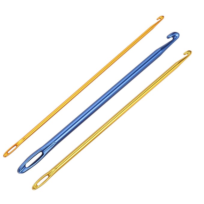 3 stuks haaknaalden Duurzame naainaalden met oog voor voor het breien van truien, sjaals, handschoenen blue