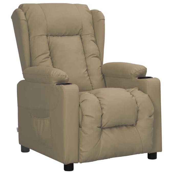 vidaXL - Fauteuil - verstelbaar - kunstleer - cappuccinokleurig