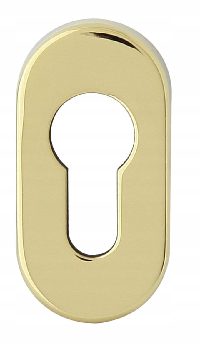 Domino Ovale Binnendeur Schild voor Cilinderslot - Goud