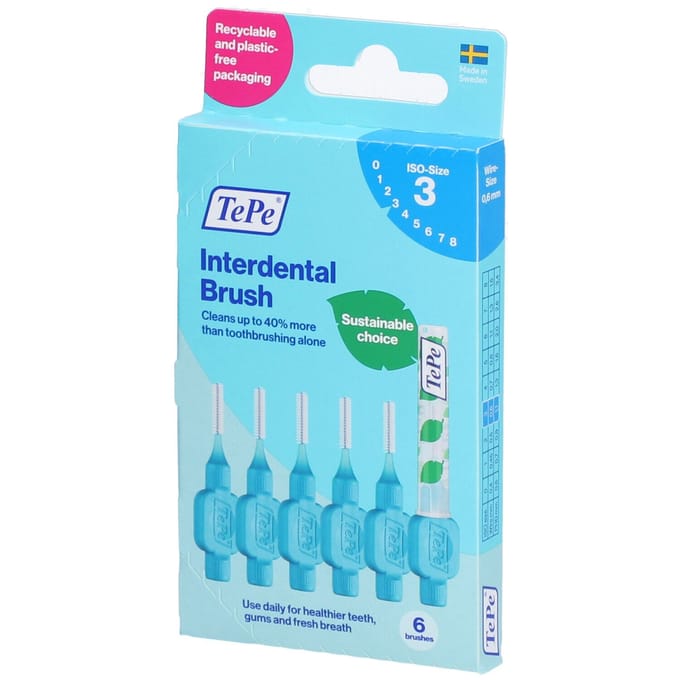 TePe Interdentale Ragers Original Blauw ISO maat 3 – 0,6 mm (6 stuks)