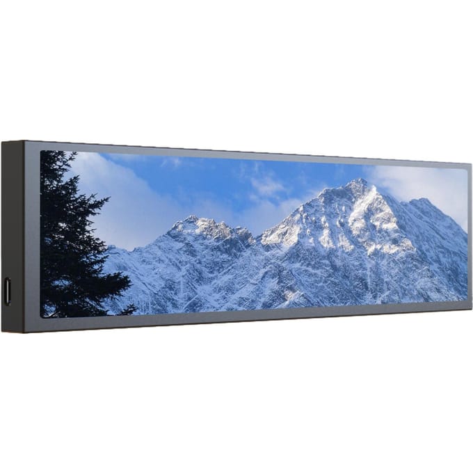 Écran Secondaire pour Boîtier d'Ordinateur de 9,2 Pouces, Écran Latéral de Boîtier PC, Affichage Moniteur de Température CPU avec Thèmes Personnalisables noir