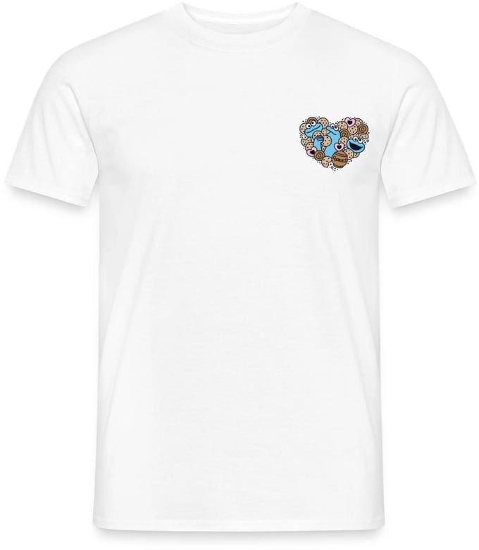 Sesamstraat Koekiemonster Hart T-Shirt Heren