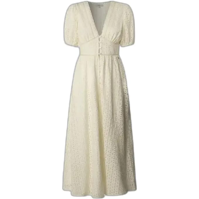 Pepe Jeans Oprah Jurk Met Korte Mouwen Beige L Vrouw