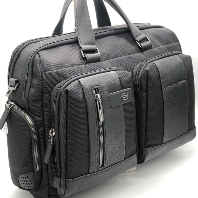 Piquadro fast- check zwart laptoptas
