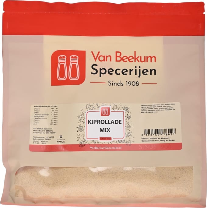 Van Beekum Specerijen - Kiprollade Mix - 2 KG (hersluitbare stazak)