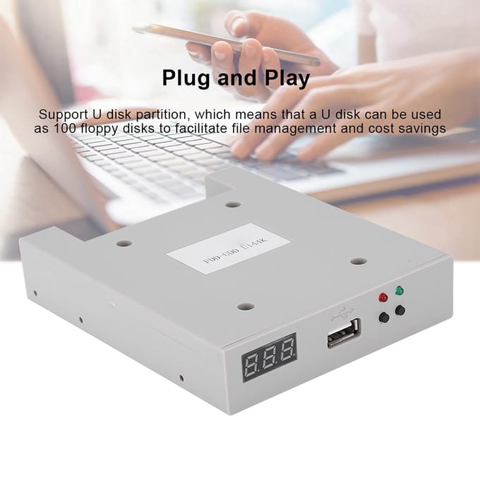 FDD-UDD U144K 1,44MB USB SSD floppy drive-emulator voor industriële controllers white