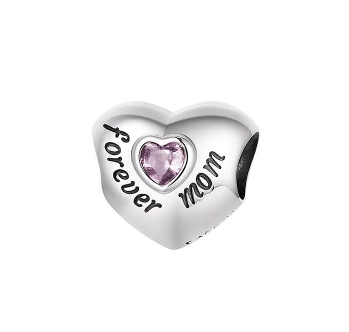 RomyStones – Forever Mom Bedel – Zilver – Bedelarmband – Kerst Cadeau - Mama