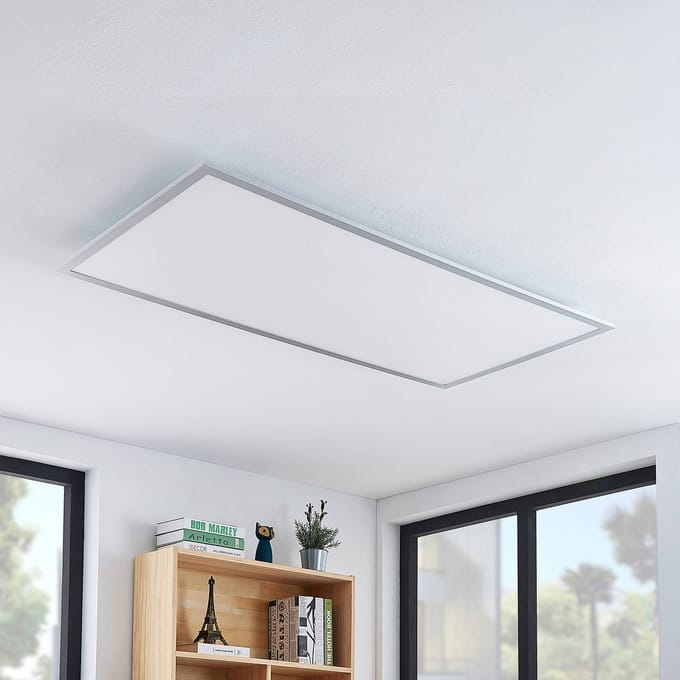 Lindby LED plafondlamp Zento, 120 cm, zilver, 4.000 K