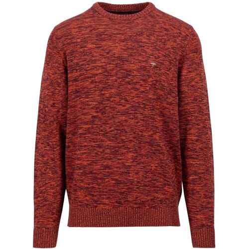 Fynch-Hatton Trui Crew Neck Twisted Mouliné Ruby Red / male