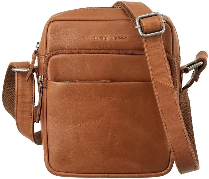 GREENBURRY Leren schoudertas Fiorentina Crossover Bag Tan bruine