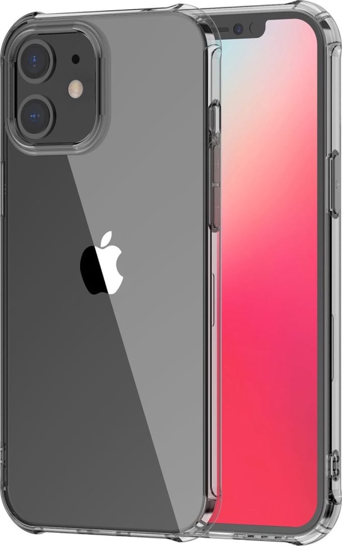 iPhone 12 mini bumper case TPU + acryl - Transparant zwart