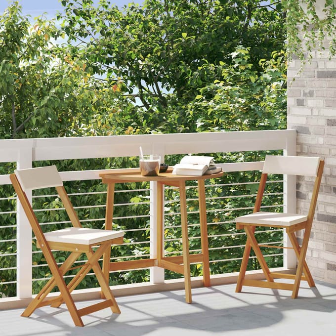 vidaXL - Bistrostoelen - voor - buiten - 2 - st - Crèmewit
