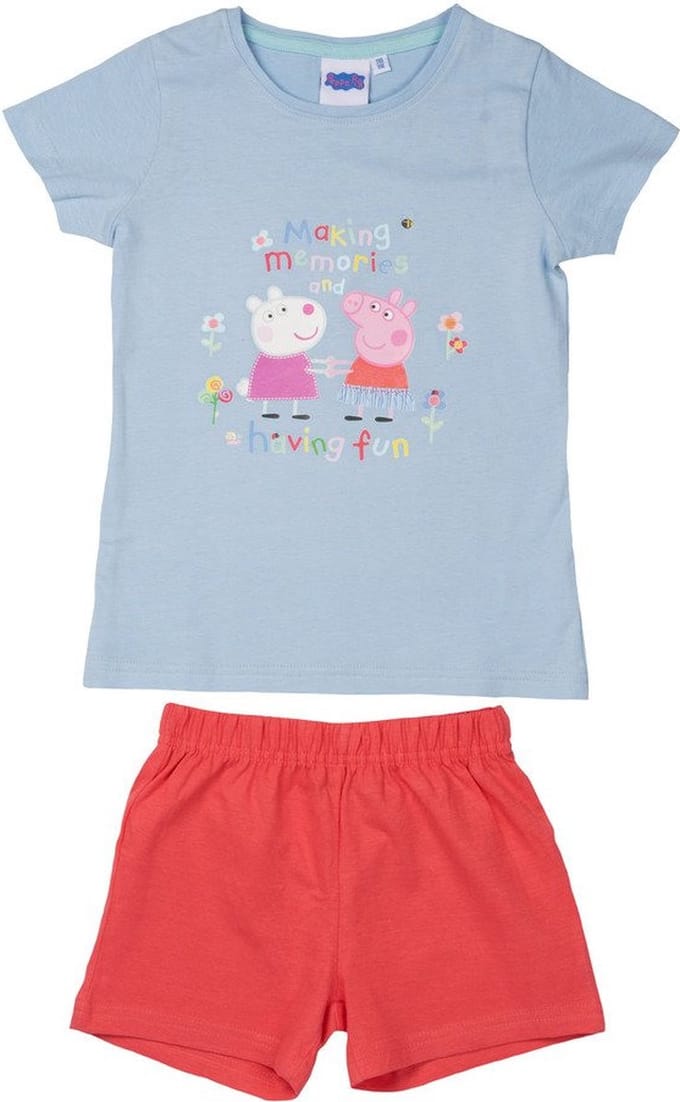 Peppa Pig/ Peppa Big Pyjama / Shortama - Lichtblauw - Katoen - maat 110/116