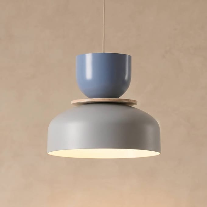 ALDEX Hanglamp Uto, grijs/blauw, Ø 30 cm, metaal