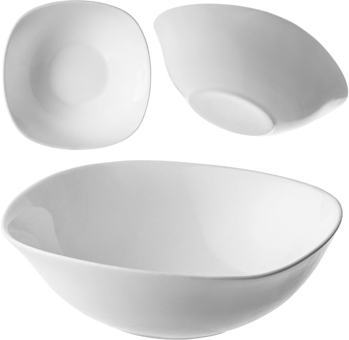 KADAX glazen slakom voor snacks salade 16 cm kom soepkom wit