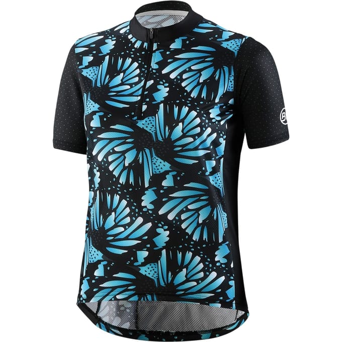 Bicycle Line Dames-jersey met halve rits en losse pasvorm (Zwart)