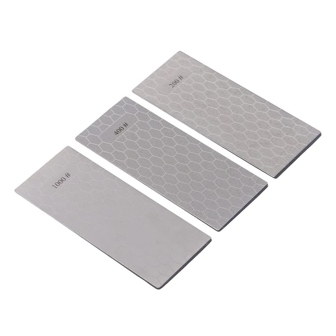 3 PCS Pierre à Aiguiser avec Base Antidérapante Grain 200 400 1000 Pierre à Aiguiser pour Couteaux pour Cuisine gray