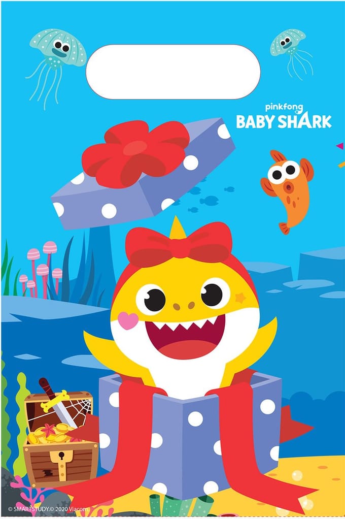 Amscan by Riethmuller - Riethmüller - Baby Shark - Uitdeelzakjes (8 stuks)