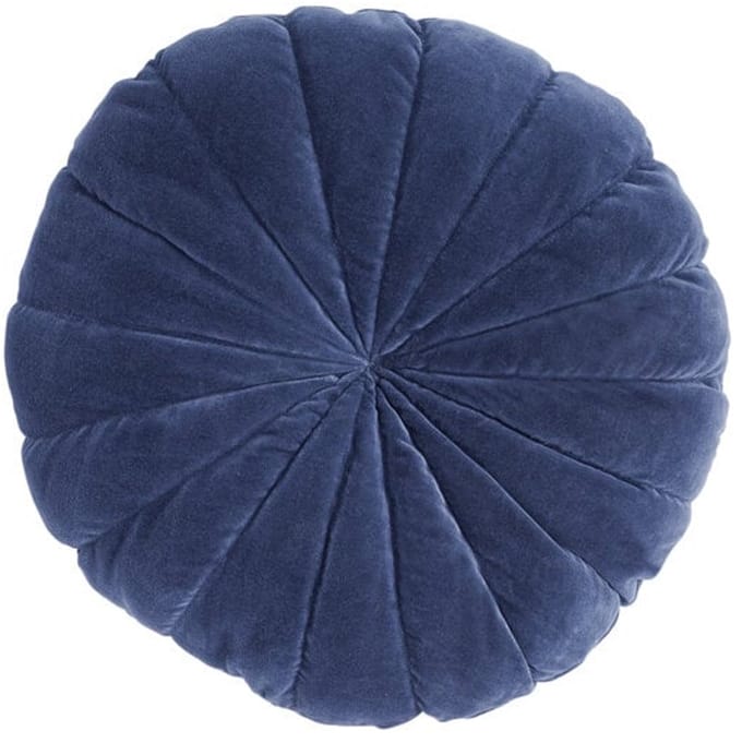 Linen & More Flower sierkussen blauw 40x10cm