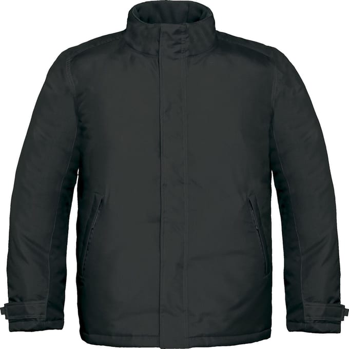 B&C Mens Real+ Premium Windproof Thermo-Isolated Jacket (Waterdichte PU Coating) (Zwart)