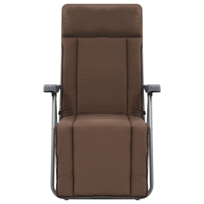 vidaXL - Opklapbare - stoelen - met - kussens, - 2 - stuks, - bruin