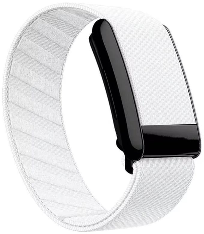 Nylon bandje - geschikt voor WHOOP 4.0 - elastisch met houder - wit