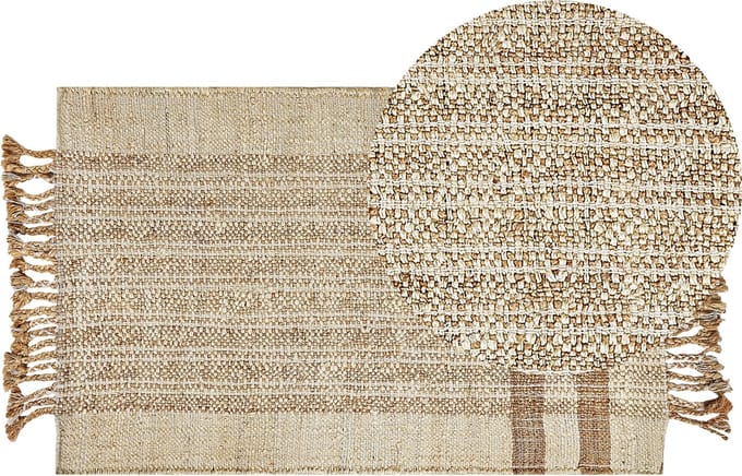 ORTAOBA - Modern vloerkleed - Lichtbeige - 80 x 150 cm - Jute