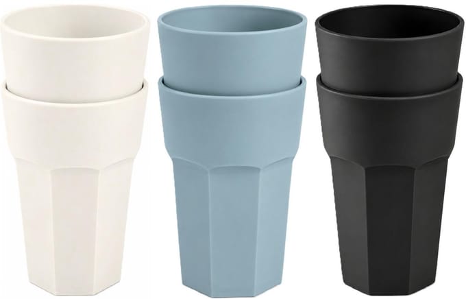 Plasticforte onbreekbare drinkglazen - 9x stuks - kunststof/plastic - mix van 3 kleuren - 520 ml - 13 cm